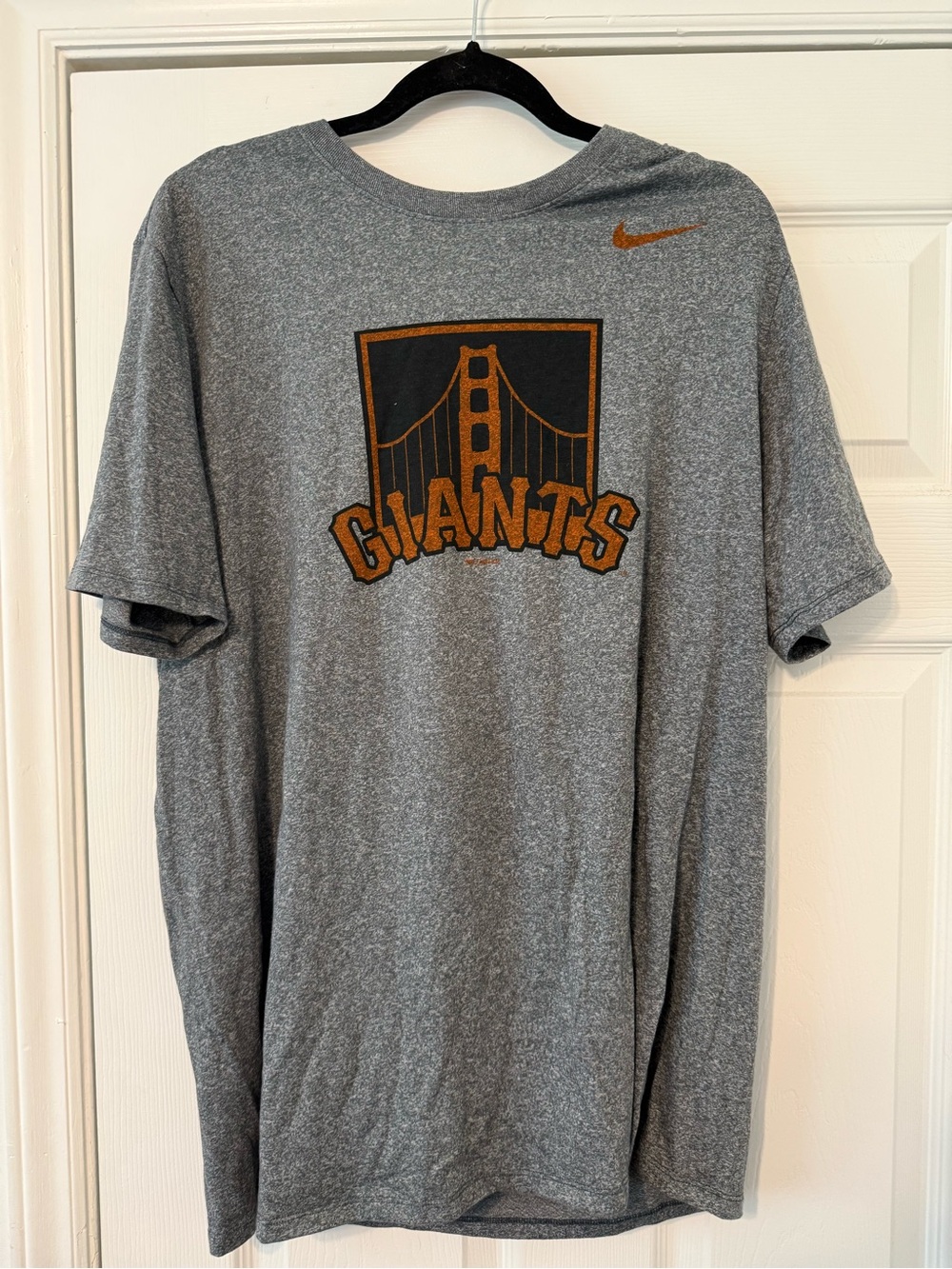 Nike Dark Gray Heather Tee with Orange Accents
